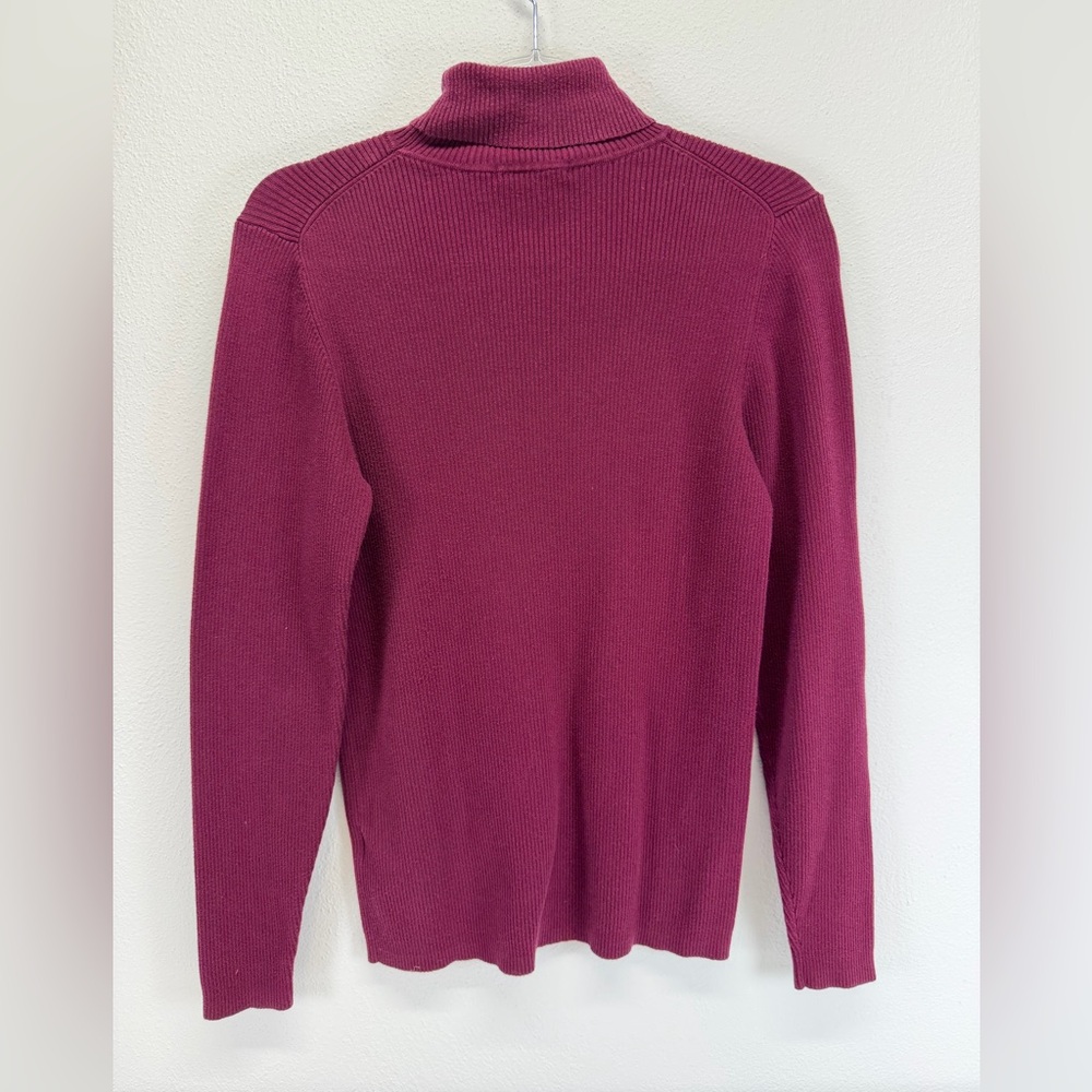 Boden Emilia Roll Neck Cranberry‎ Red Longsleeve Ribbed Sweater Size L - Picture 2 of 8